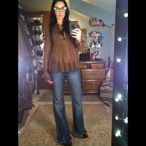 Apostrophe Sheer Brown Blouse!